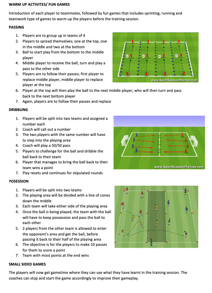 Passing, Dribbling and Possession Drills