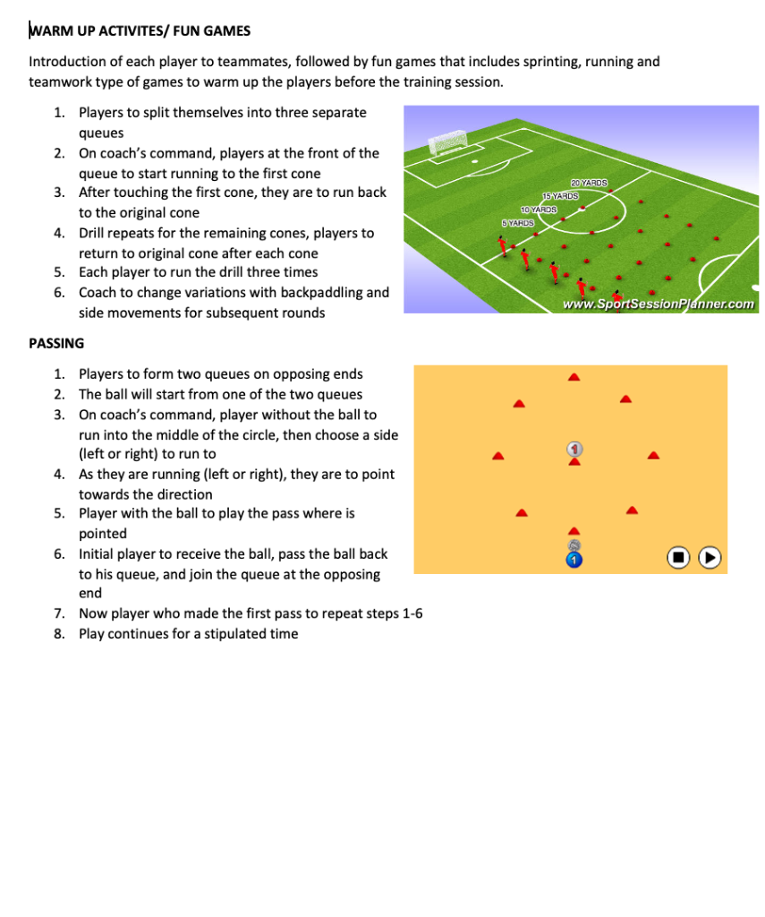 Training Session Drills