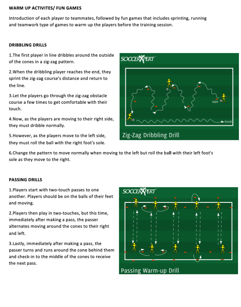 Dribbling and Passing Drills