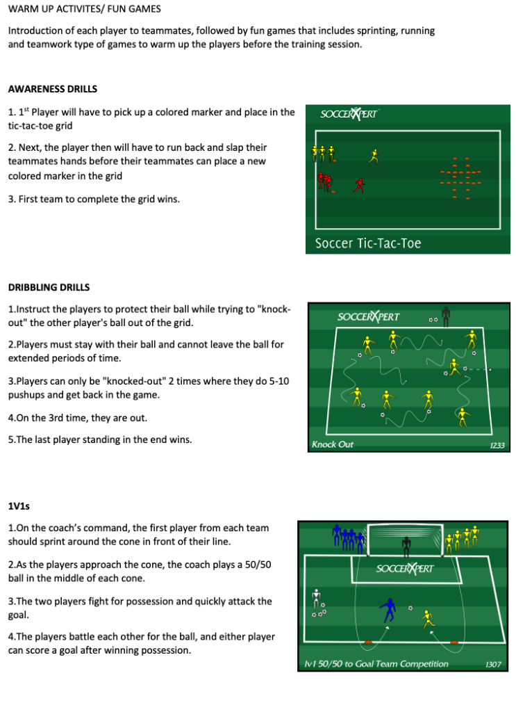 Training Session Drills