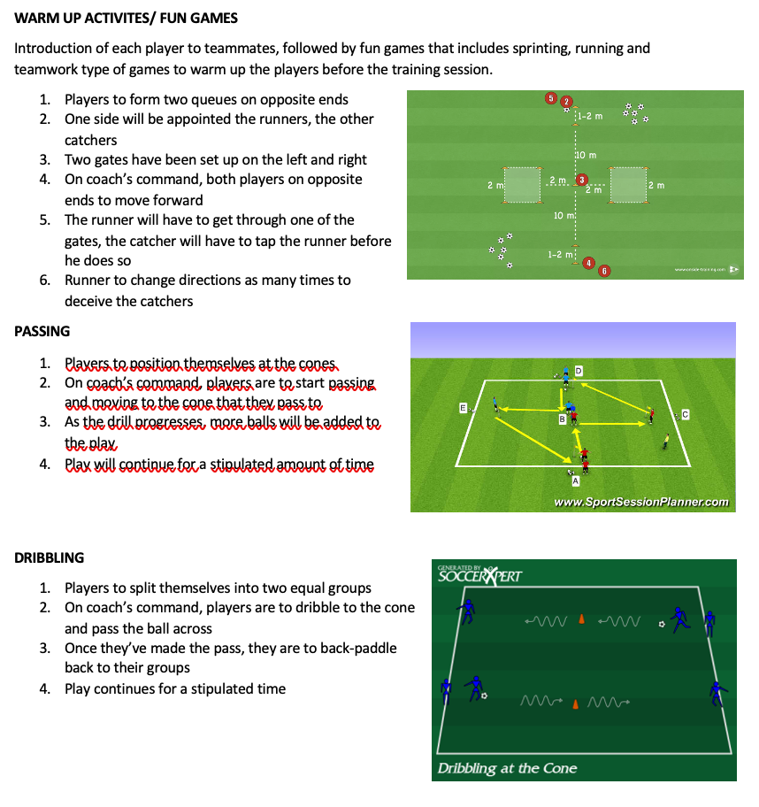 Training Session Drills
