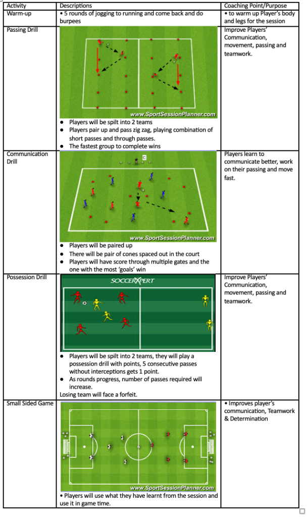 Training Session Drills