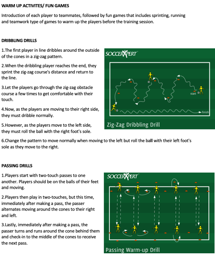 Dribbling and Passing Drills