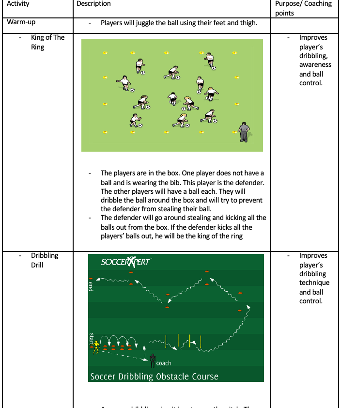 Training Session Drills