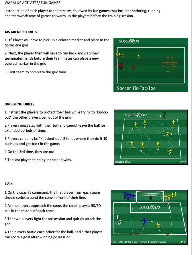 Awareness and Dribbling Drills