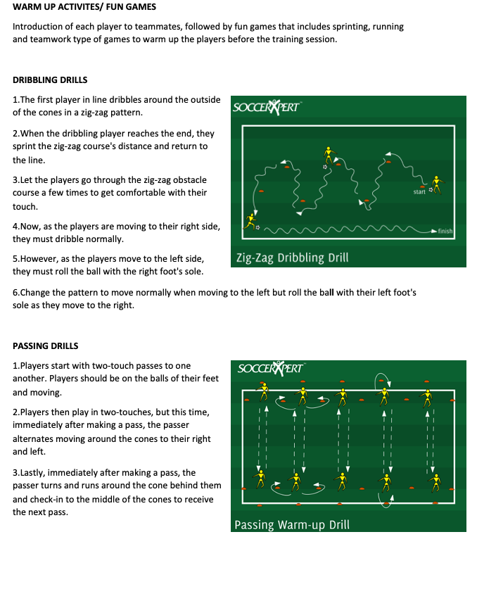 Dribbling and Passing Drills