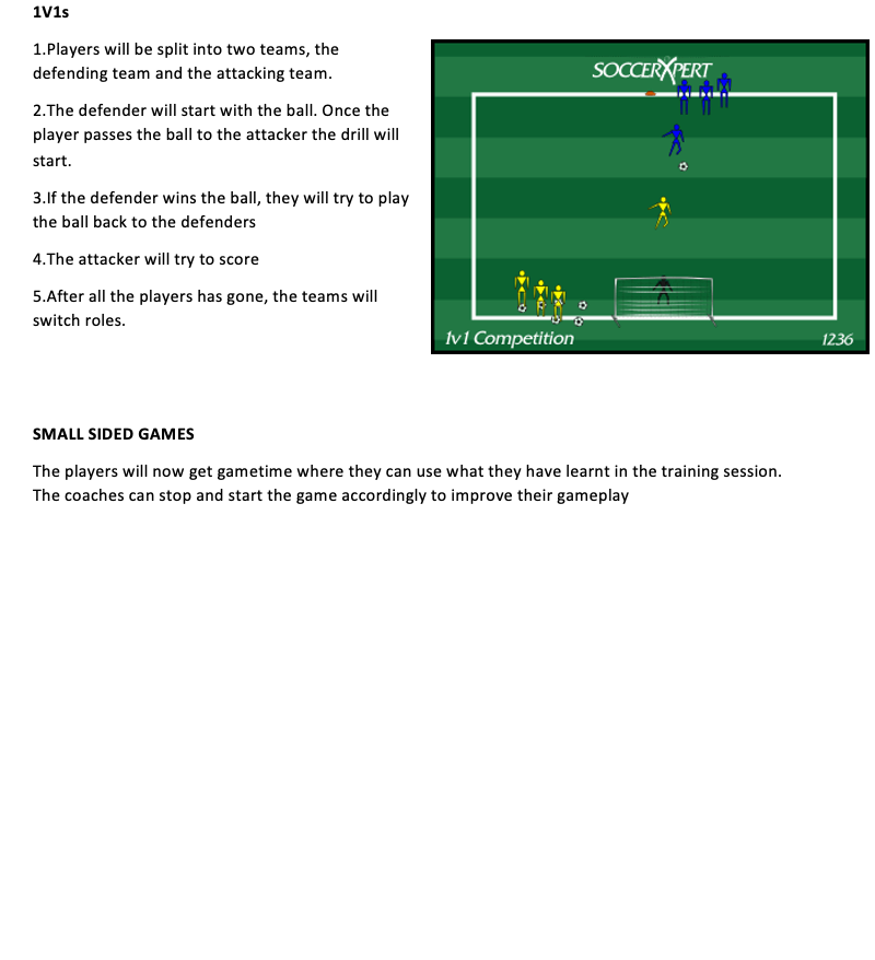 1v1s and Small Sided Games