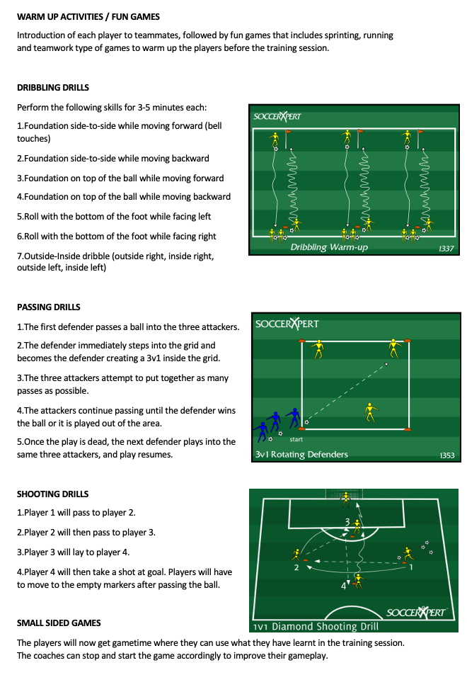 Training Session Drills