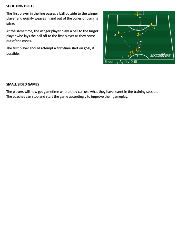 Shooting Drills and Small Sided Games