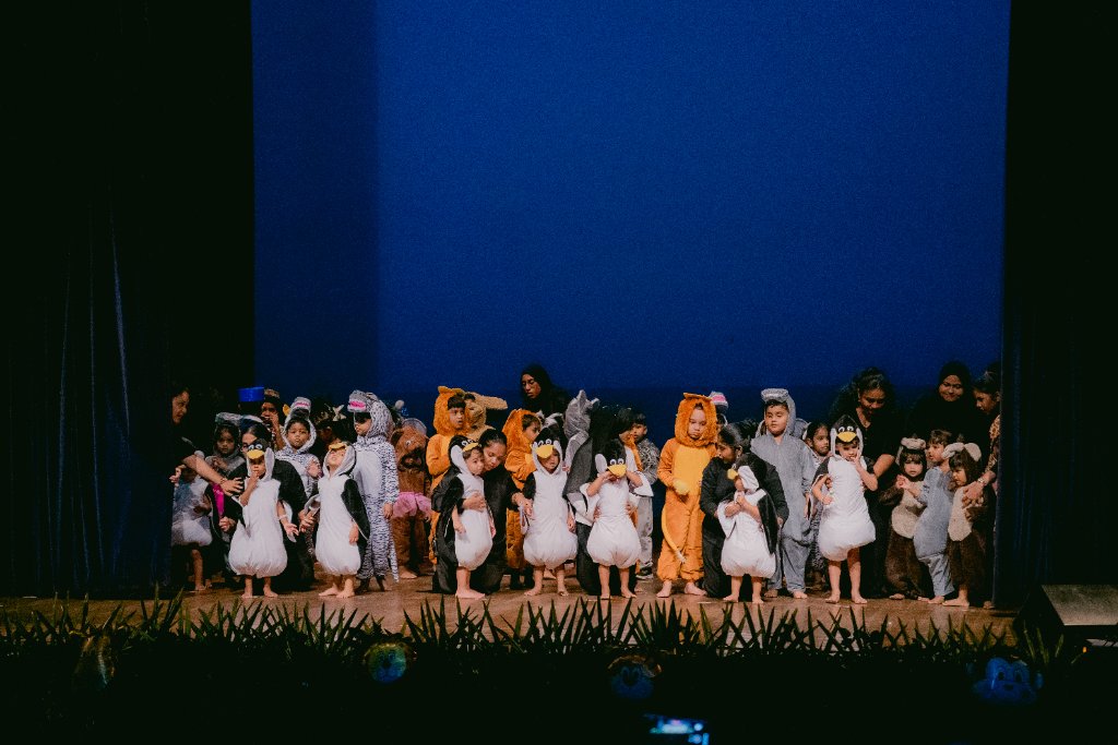 Children performing on stage