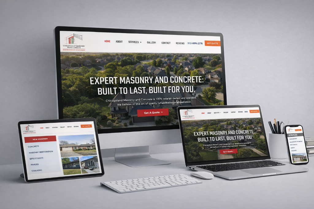 Chicagoland Masonry & Concrete website by MP Digital