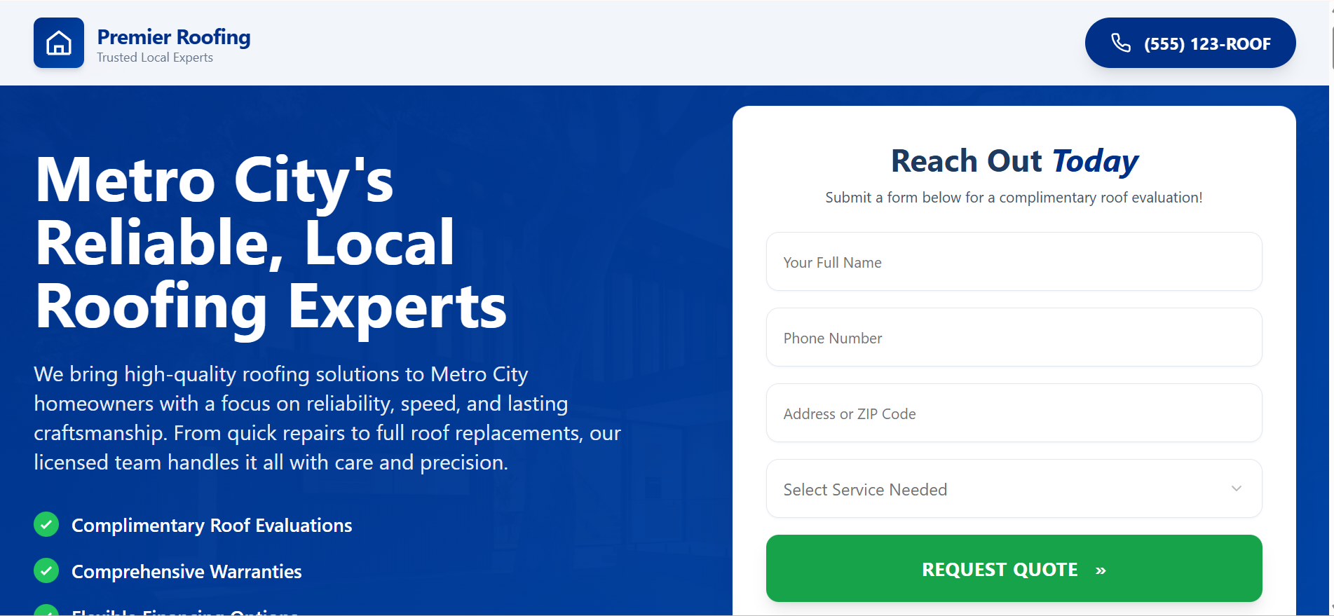 Roof Google Ads Template template preview