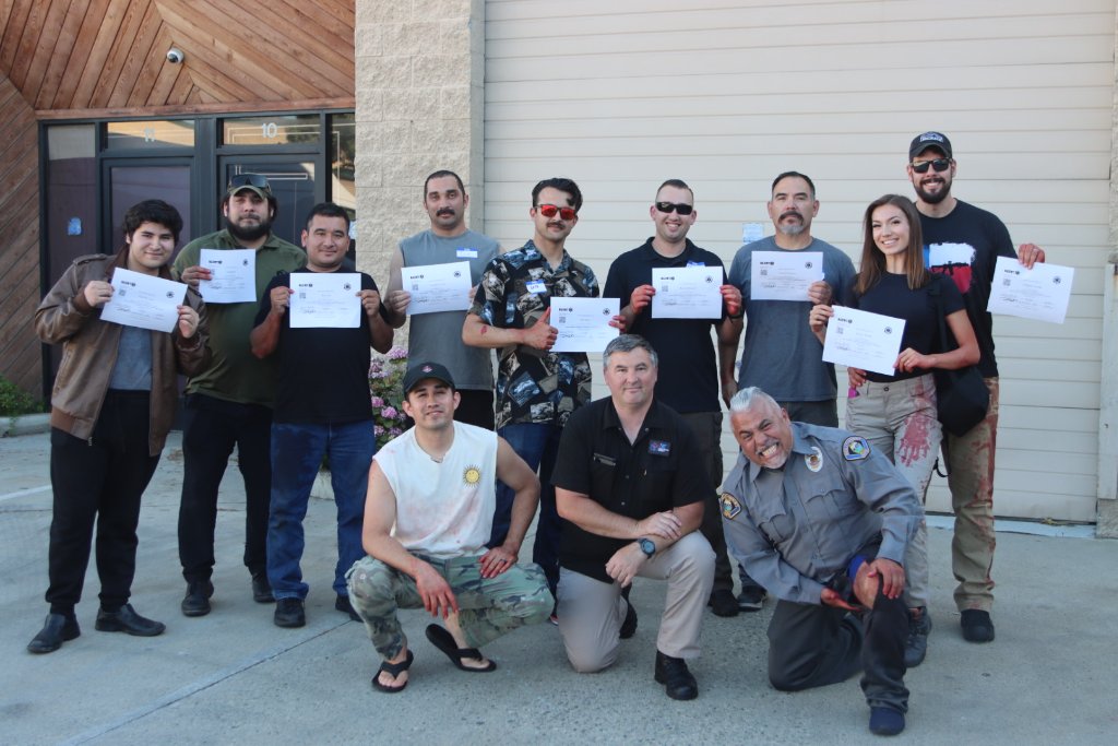 TECC class graduation with certificates