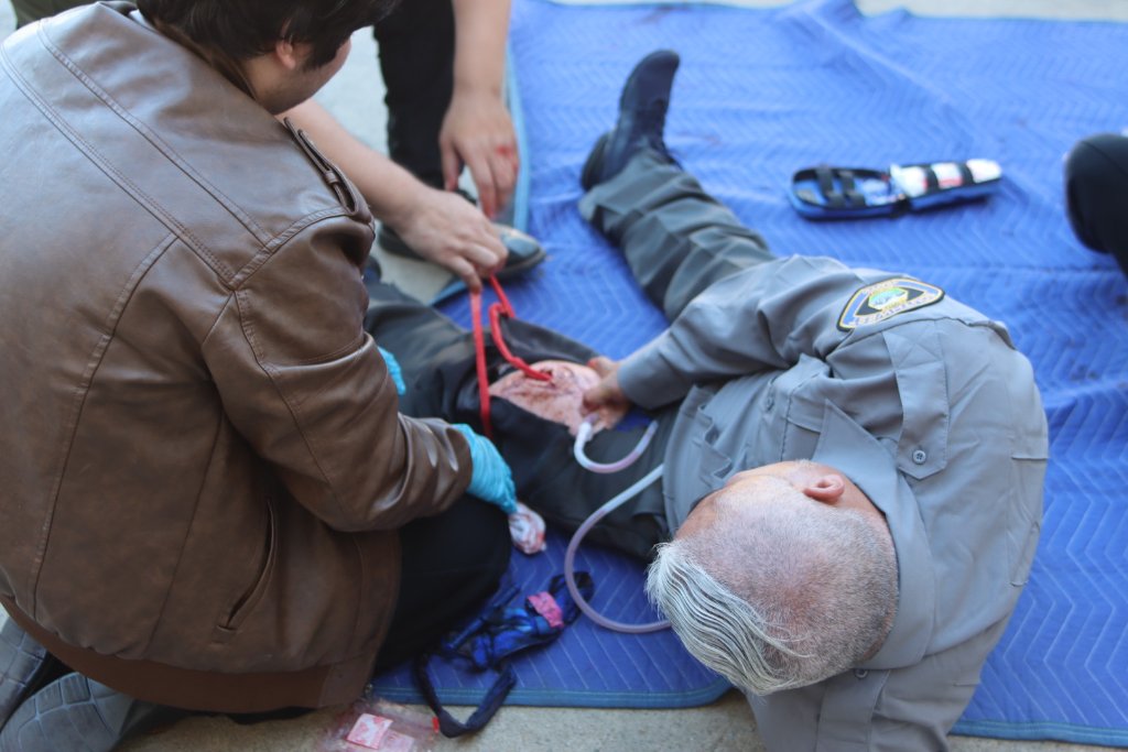 TECC training - Tourniquet application on officer
