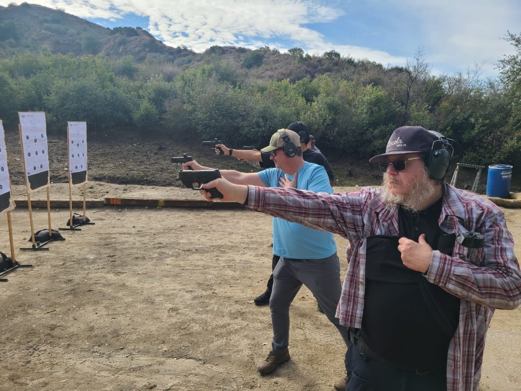 Range day training - Students practicing shooting stance
