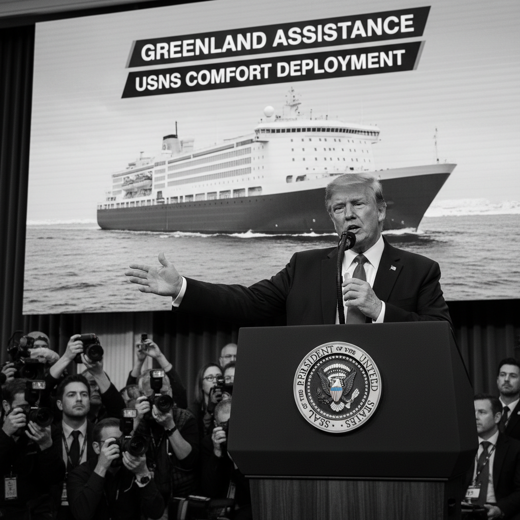 President Donald Trump Announces Hospital Ship Deployment to Greenland Amidst Health Crisis