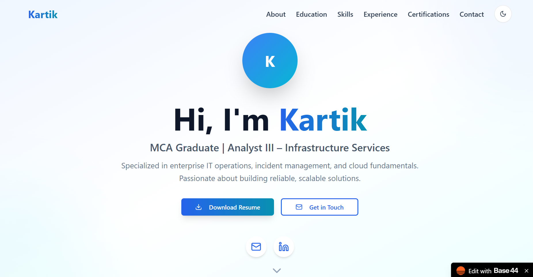 portfolio template preview