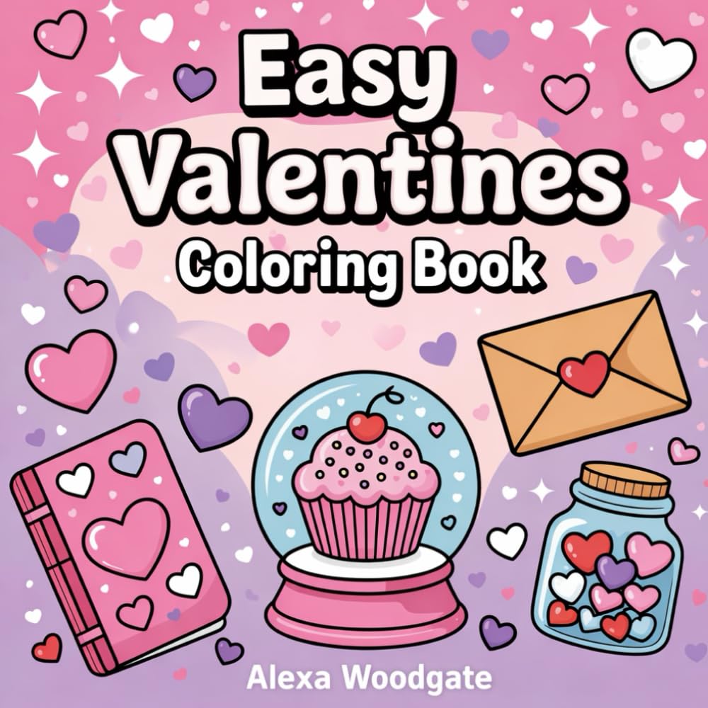Easy Valentines Coloring Book