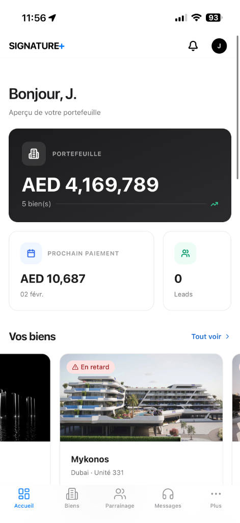 Signature+ mainDashboard