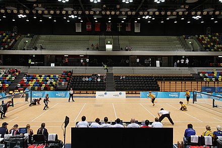 Goalball game in progress