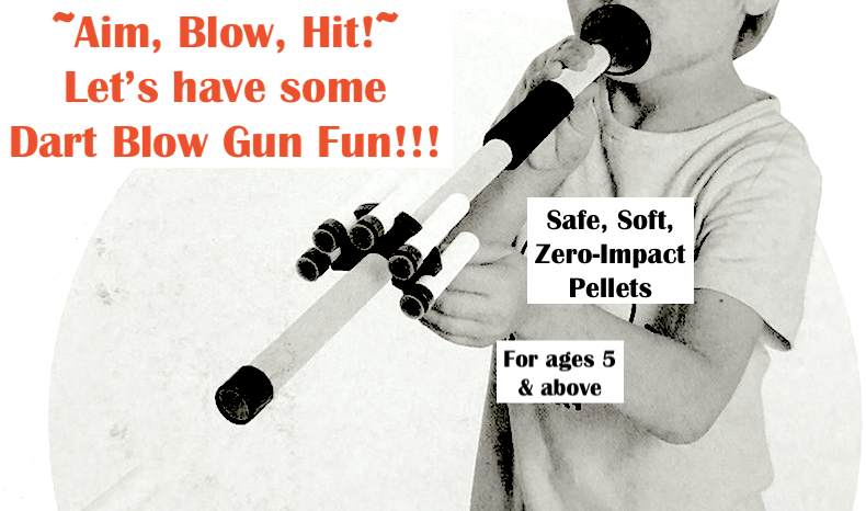 Dart Blow Gun Fun - Safe, Soft, Zero-Impact Pellets