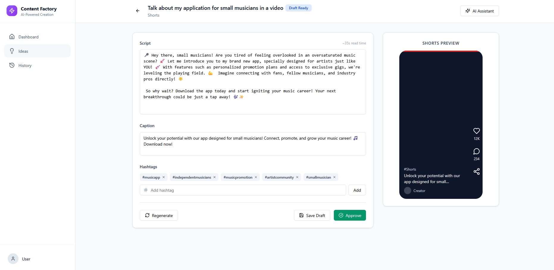 AI Content Factory template preview