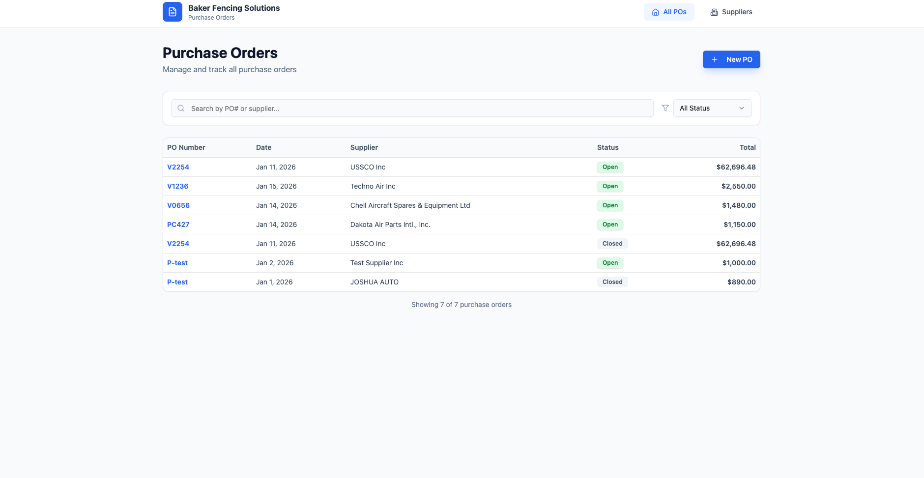 PO APP  template preview