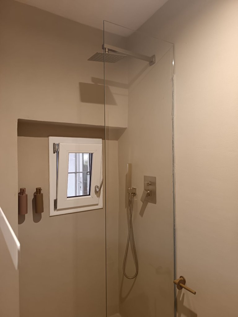 Modern shower with natural light