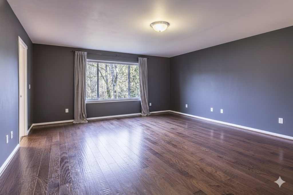Empty room before virtual staging