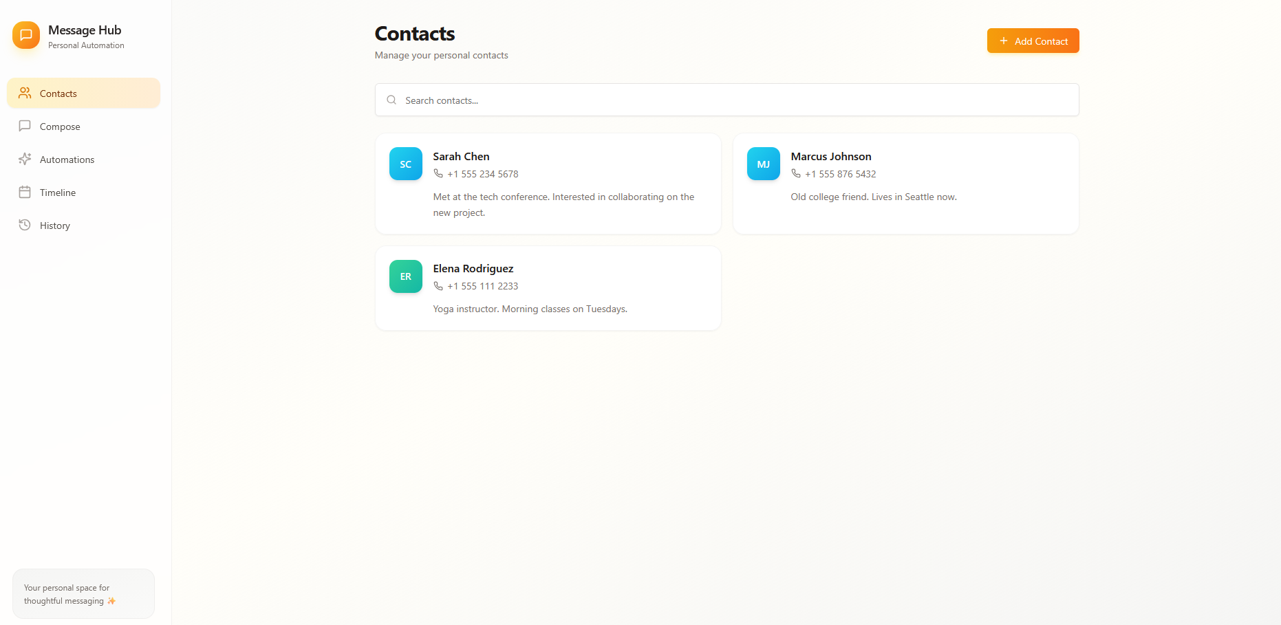 Personal WhatsApp Automation System template preview