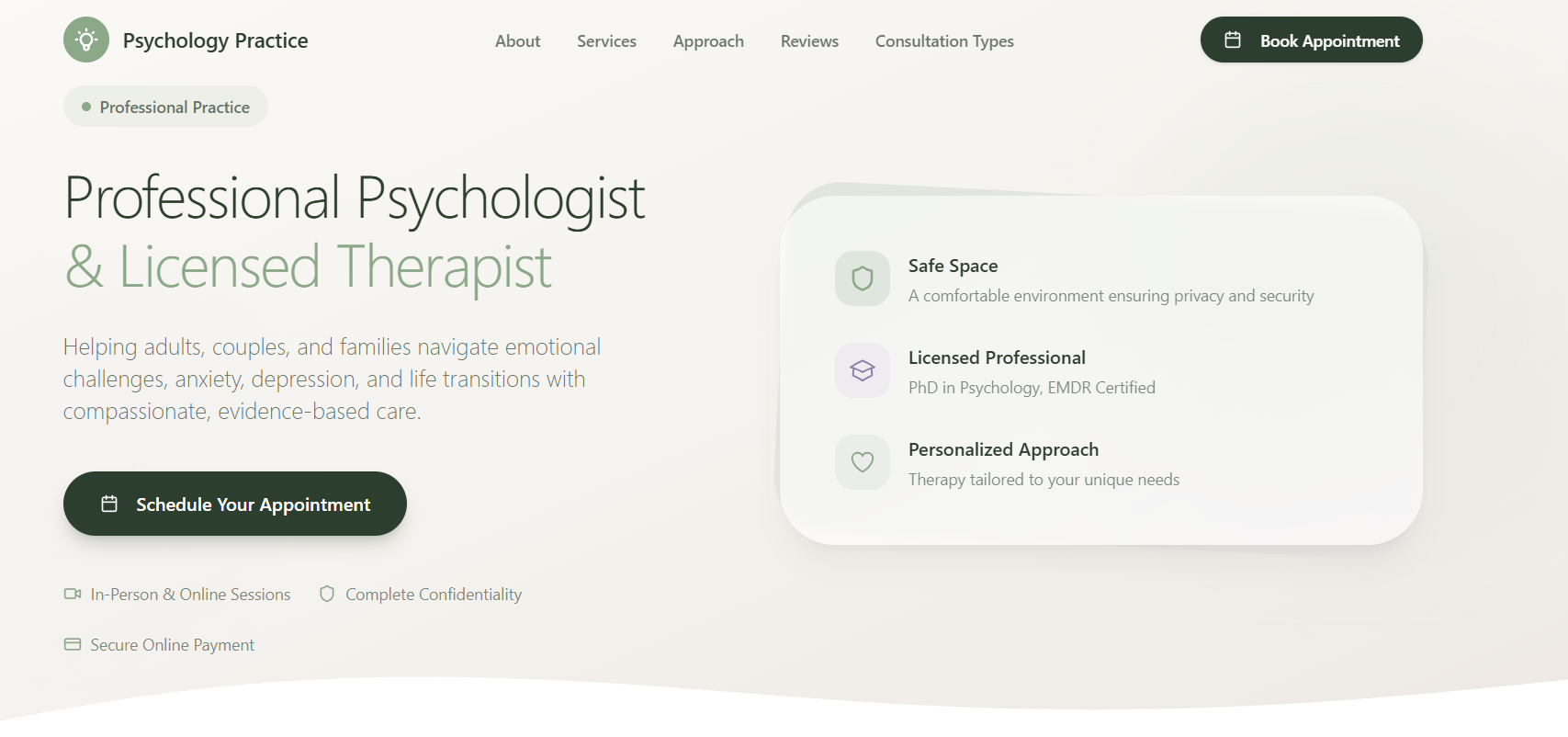 Psychology Practice template preview