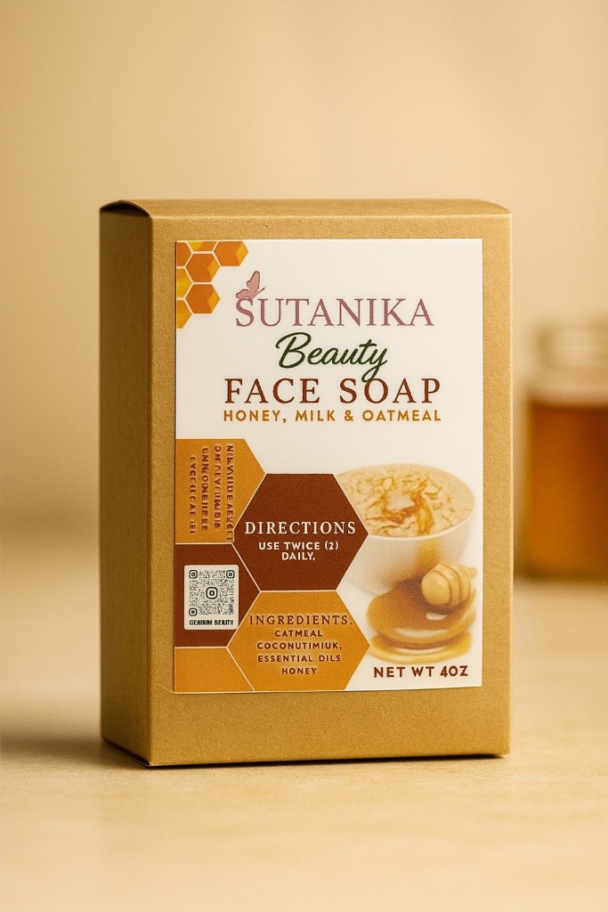 Sutanika Beauty Honey, Milk & Oatmeal Soap Bar