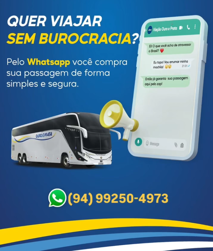 WhatsApp da Viação Ouro e Prata para Compra de Passagens