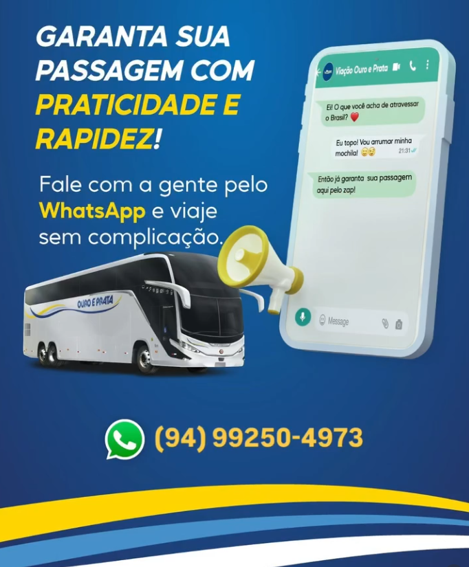 Comprar Passagem da Viação Ouro e Prata pelo WhatsApp Oficial
