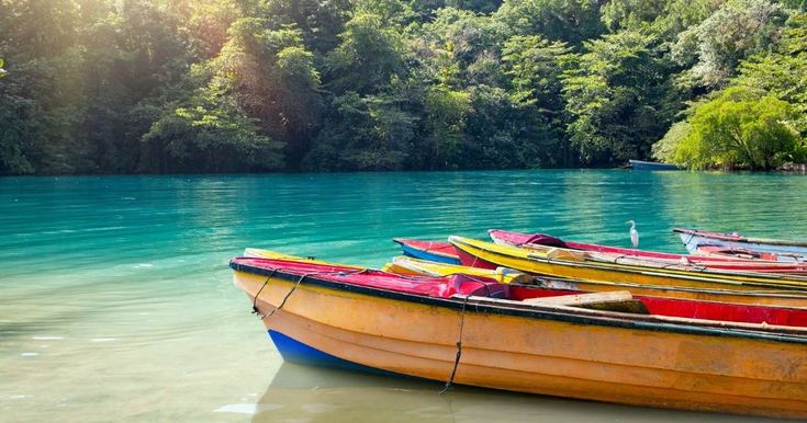 Colorful boats on Jamaica river