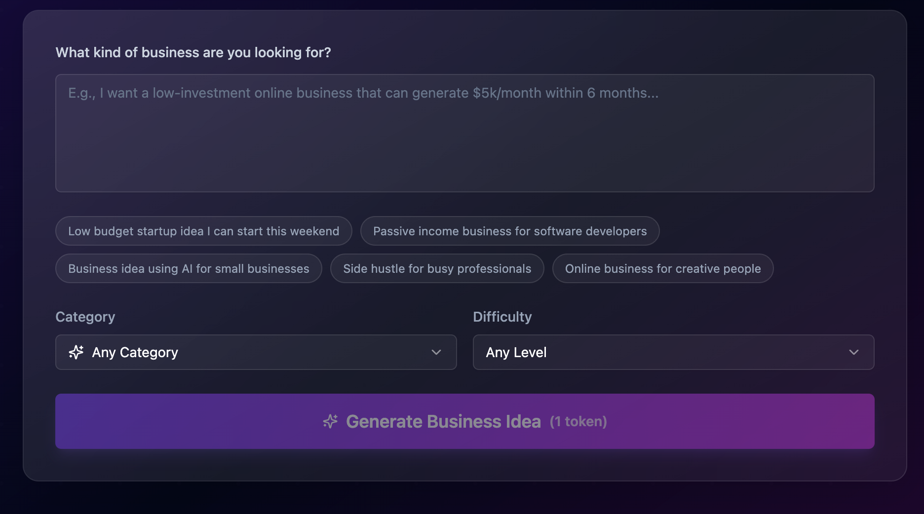 VentureSpark AI template preview