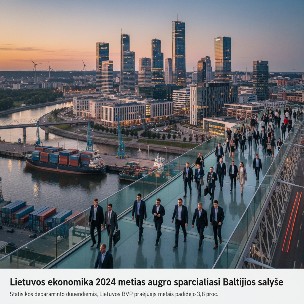 Lietuvos ekonomika 2024 metais augo sparciausiai Baltijos salyse