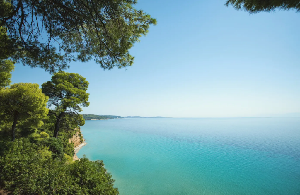 Sani coastline view