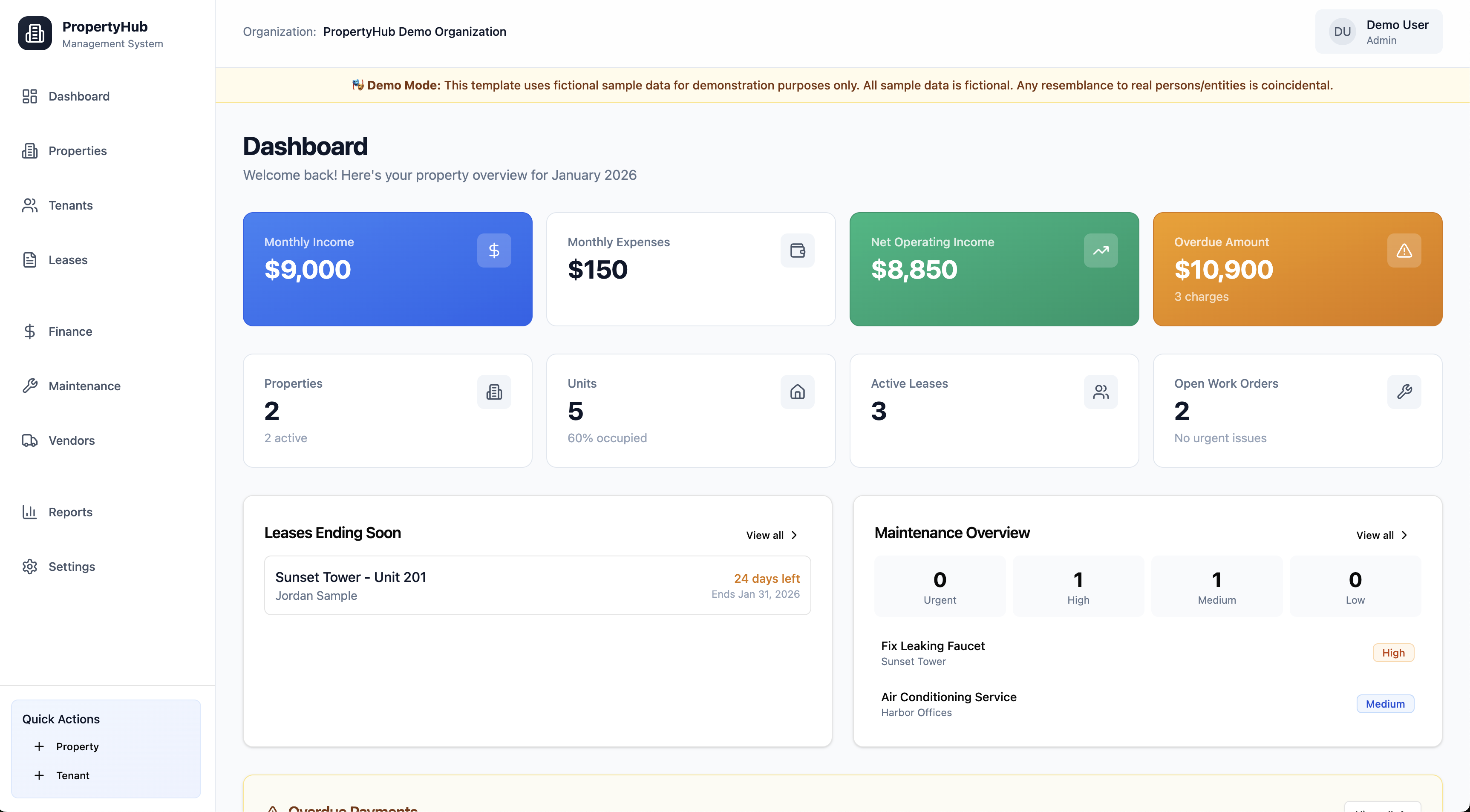 ProperHub - Property Management & Operations template preview