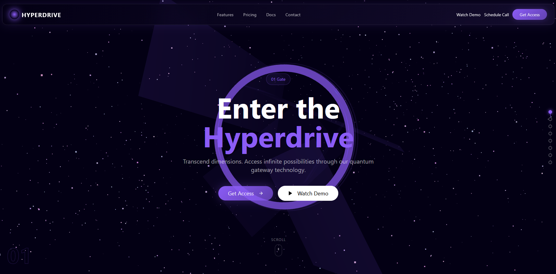 HYPERDRIVE: Cosmic Portal template preview