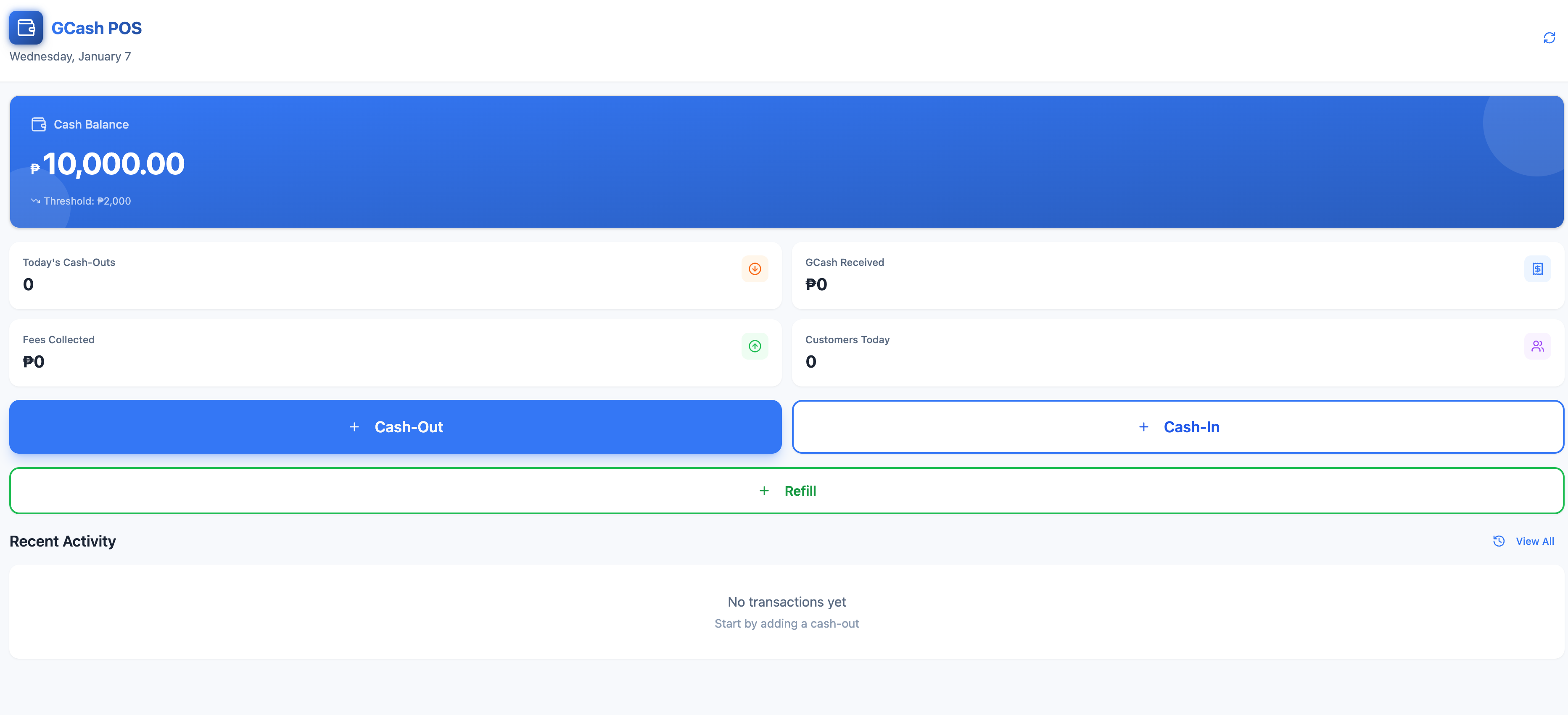 GCash Cash-Out/Cash In POS template preview