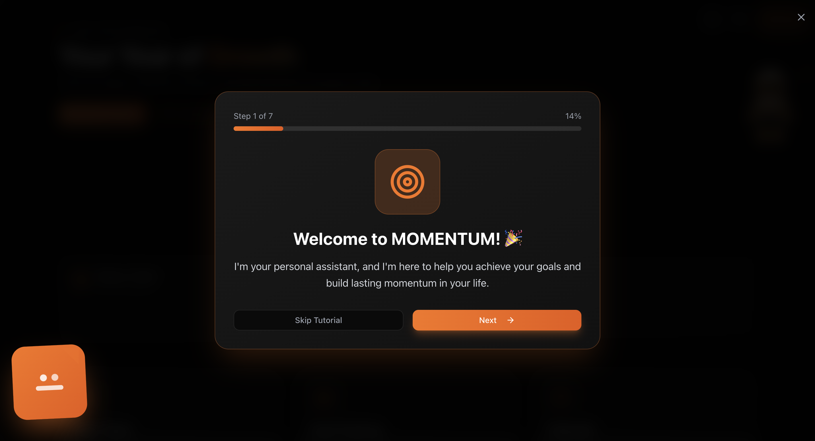 Momentum app  template preview