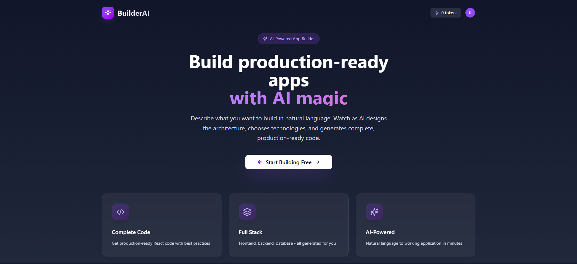 builderAI template preview