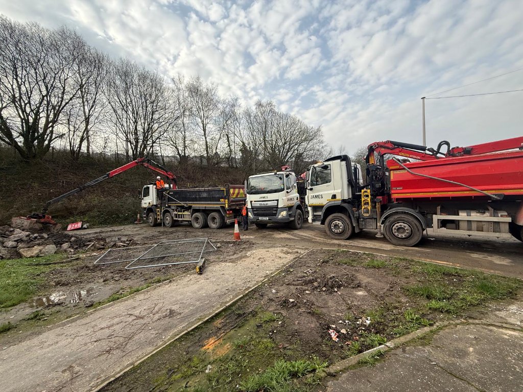 Commercial Site Clearance - James Grab and Tipper Hire, South Wales