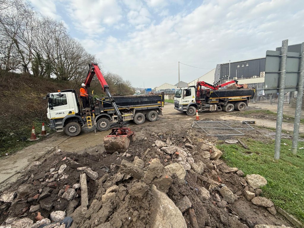 Commercial Demolition Waste - James Grab and Tipper Hire, South Wales