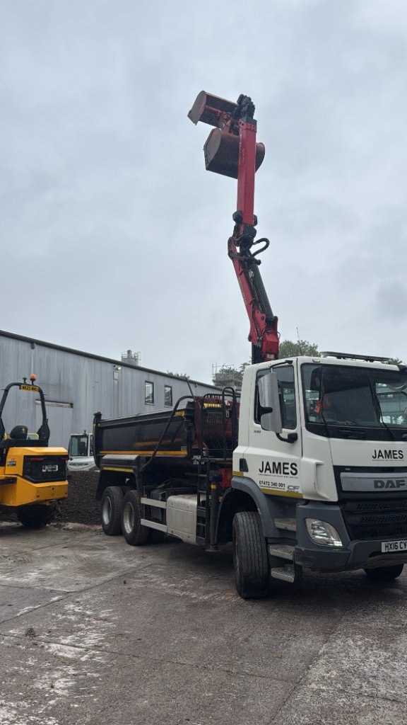 Soil Removal service in Neath — modern fleet of grab lorries and tippers operated by James Grab and Tipper Hire, licensed waste carrier serving South Wales