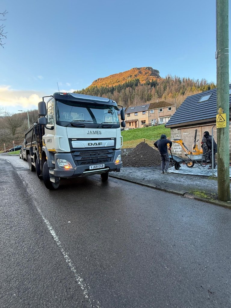 6-wheel Grab Lorry on Valley Site - James Grab and Tipper Hire, South Wales
