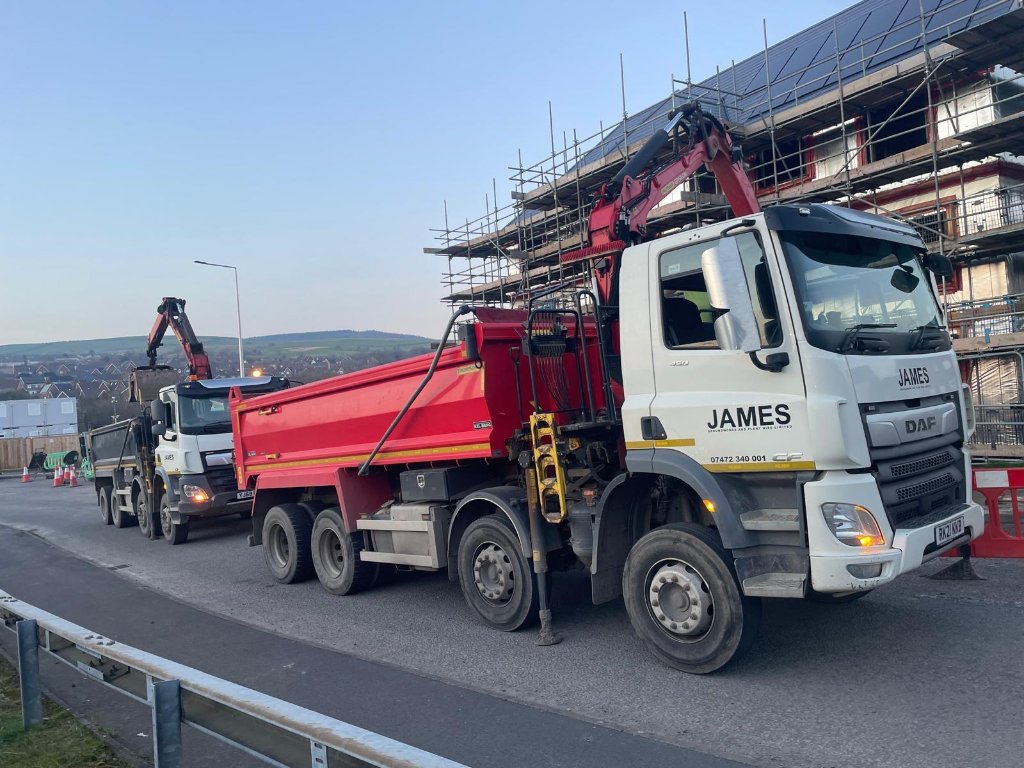 Large Construction Site Waste - James Grab and Tipper Hire, South Wales