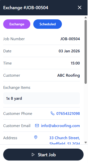 SkipLogic Mobile Driver View