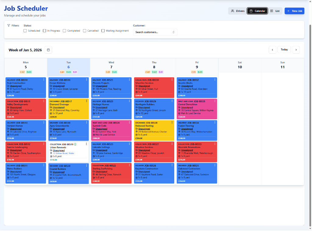SkipLogic Calendar View